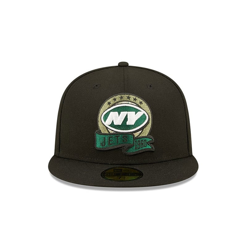 59fifty New Era New York Jets NFL Salute To Service Fitted Gorras Negros | MH4829157