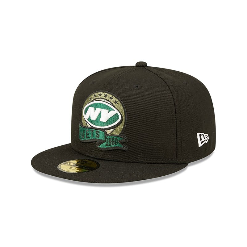 59fifty New Era New York Jets NFL Salute To Service Fitted Gorras Negros | MH4829157