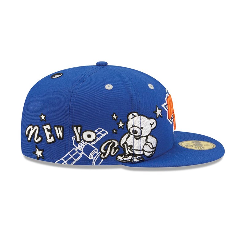 59fifty New Era New York Knicks Teddy Fitted Gorras Azules | DV6241589