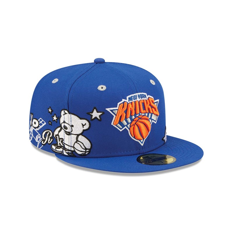 59fifty New Era New York Knicks Teddy Fitted Gorras Azules | DV6241589