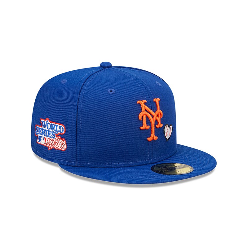 59fifty New Era New York Mets MLB Team Heart Fitted Gorras Azules | KV4365820