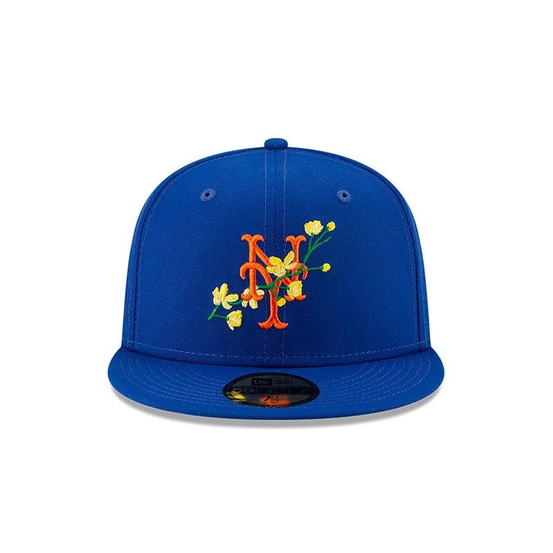 59fifty New Era New York Mets Side Patch Bloom Fitted Gorras Azules | HQ6137290