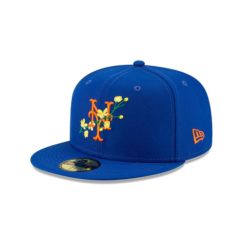 59fifty New Era New York Mets Side Patch Bloom Fitted Gorras Azules | HQ6137290