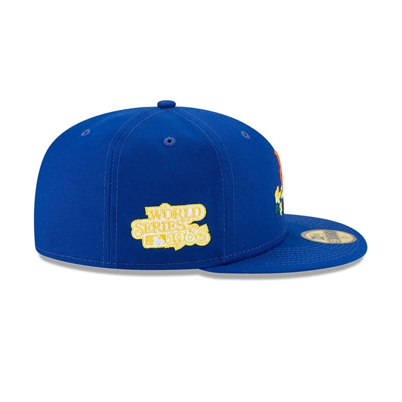 59fifty New Era New York Mets Side Patch Bloom Fitted Gorras Azules | HQ6137290