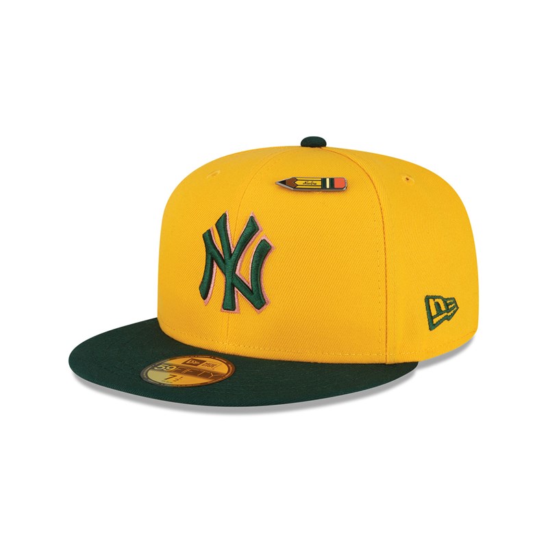 59fifty New Era New York Yankees Back To School Fitted Gorras Amarillos | YZ0672531