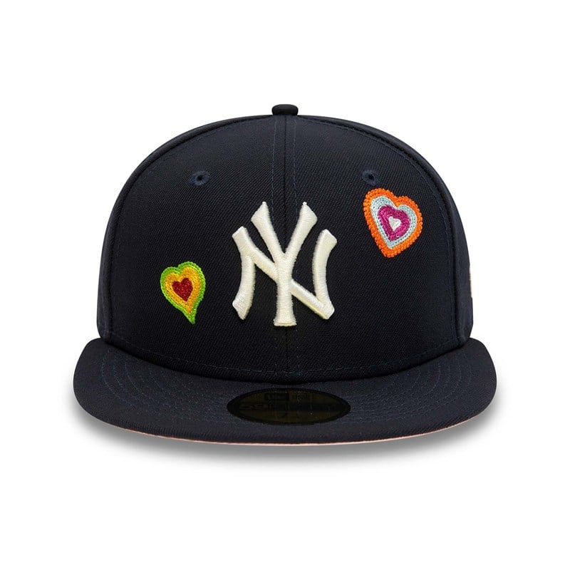 59fifty New Era New York Yankees Chain Stitch Heart Fitted Gorras Azules | NP2913586