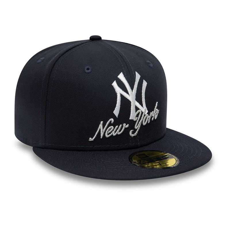 59fifty New Era New York Yankees Dual Logo Fitted Gorras Azules | UI1782069