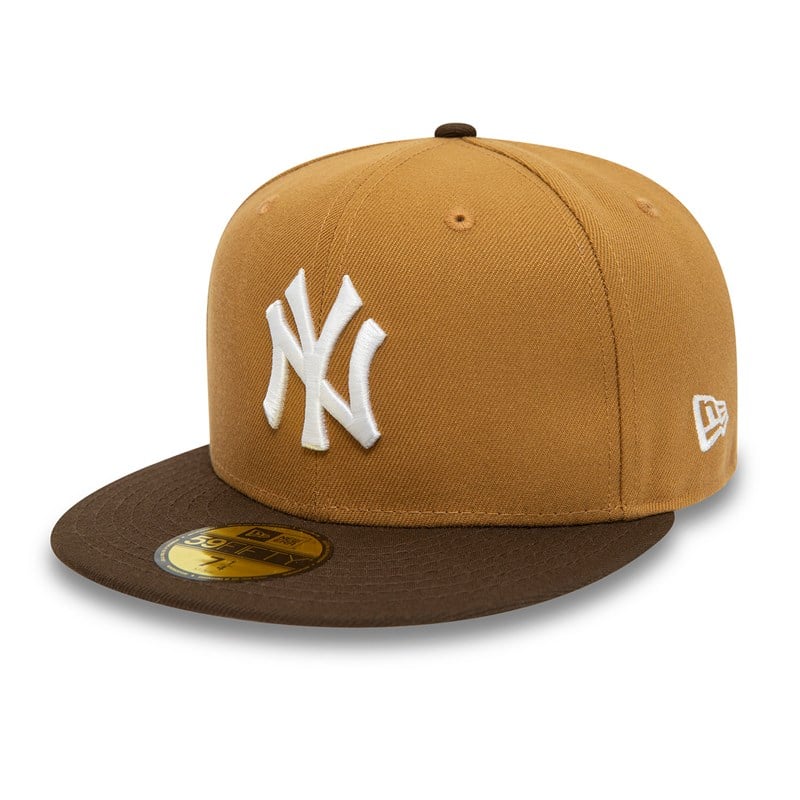 59fifty New Era New York Yankees Fall Colours Contrast Visor Fitted Gorras Marrom | CQ3590128