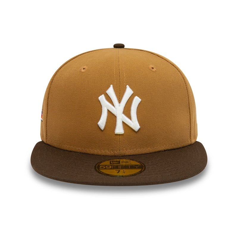 59fifty New Era New York Yankees Fall Colours Contrast Visor Fitted Gorras Marrom | CQ3590128