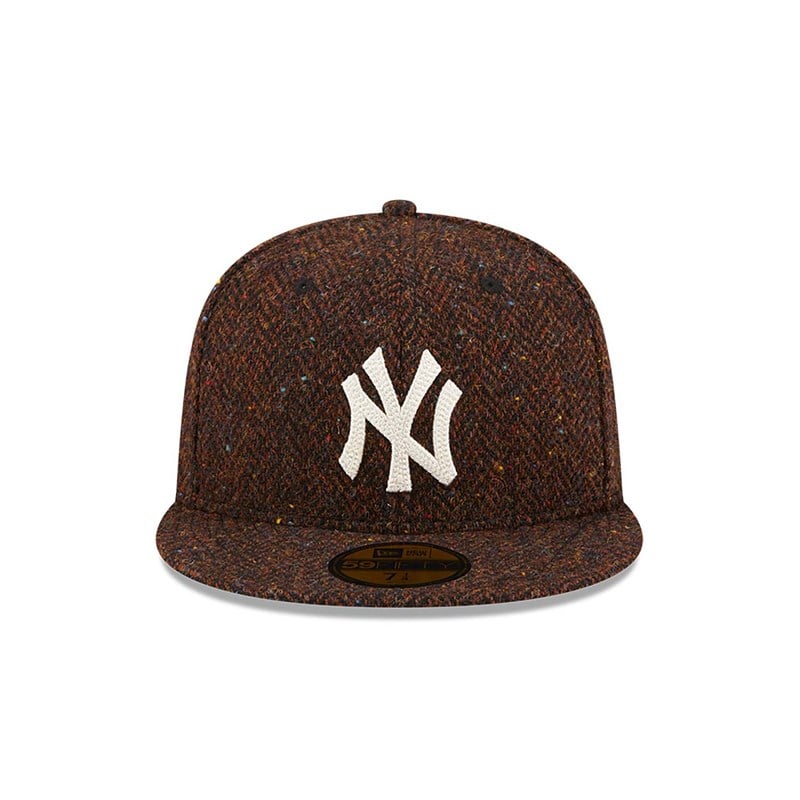 59fifty New Era New York Yankees Harris Tweed Open Fitted Gorras Marrom | GI1275608