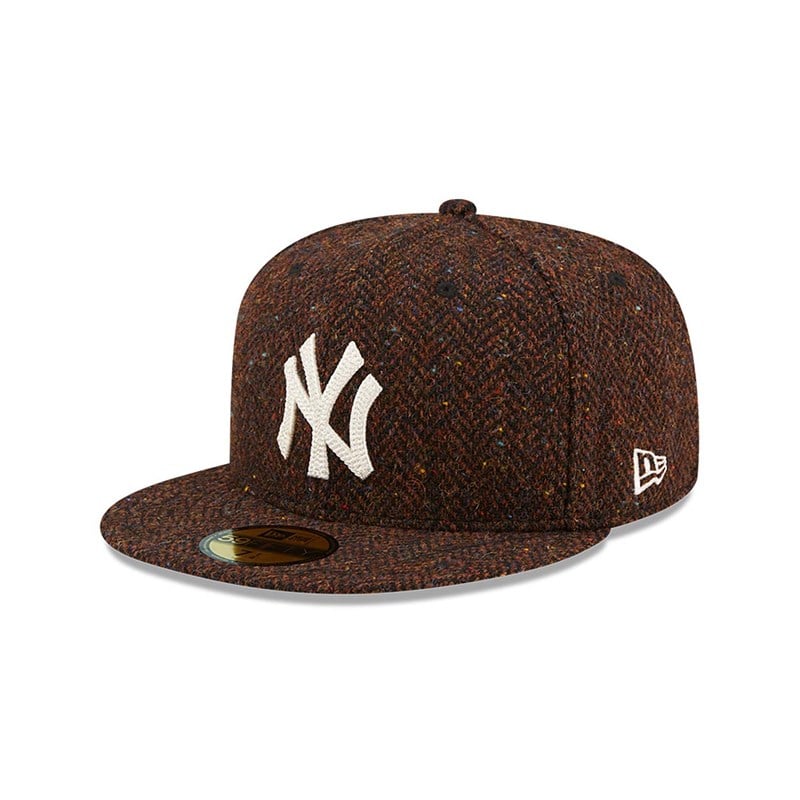 59fifty New Era New York Yankees Harris Tweed Open Fitted Gorras Marrom | GI1275608