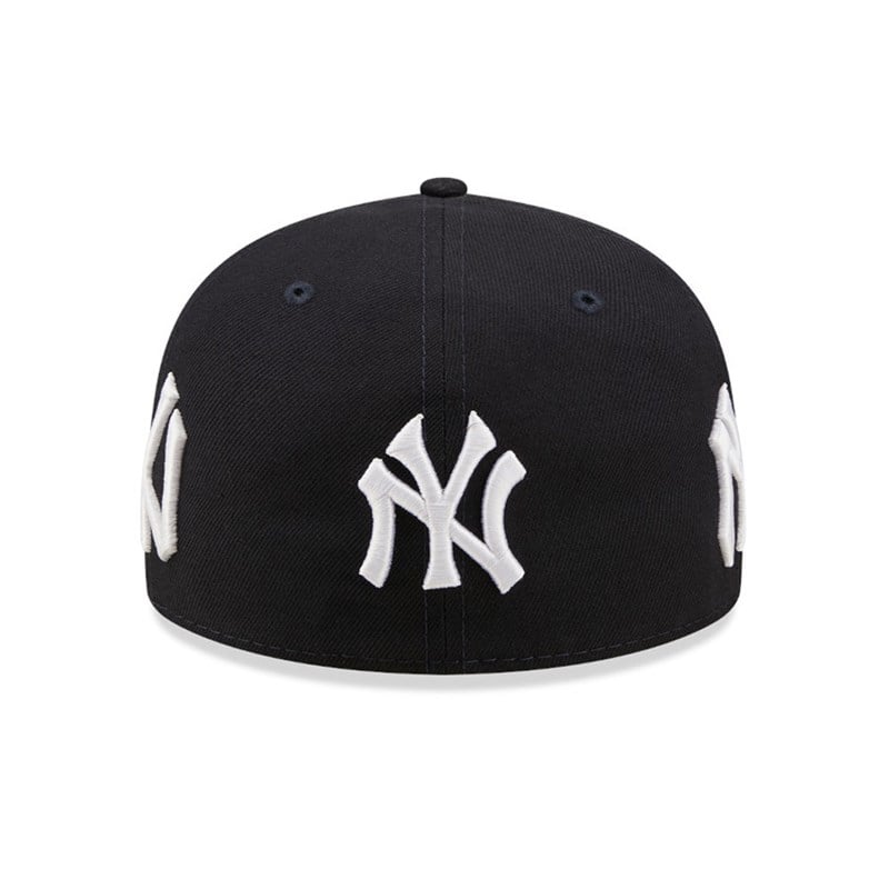 59fifty New Era New York Yankees Logo Low Profile Fitted Gorras Azules | VY8731965