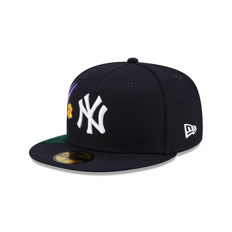 59fifty New Era New York Yankees MLB Blooming Fitted Gorras Azules | CM6935417