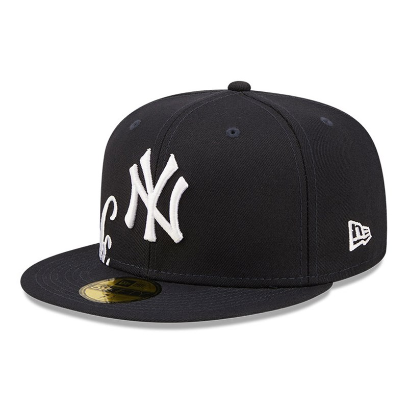 59fifty New Era New York Yankees MLB Side Split Fitted Gorras Azules | HI9607134