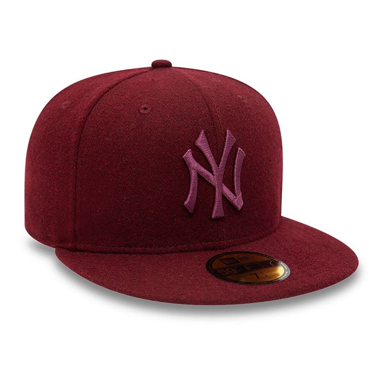 59fifty New Era New York Yankees Melton Fitted Gorras Morados | KY8347629