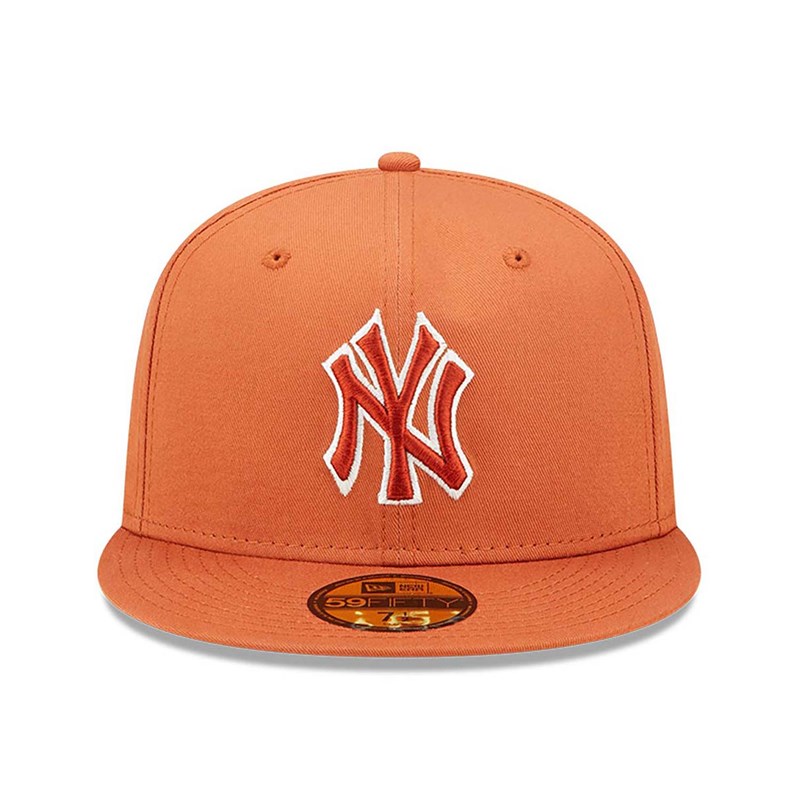 59fifty New Era New York Yankees Team Outline Medium Fitted Gorras Marrom | XM4209371