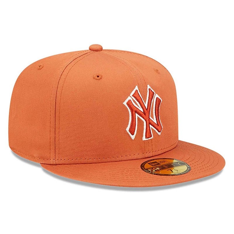 59fifty New Era New York Yankees Team Outline Medium Fitted Gorras Marrom | XM4209371