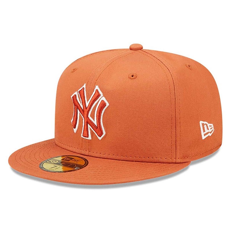 59fifty New Era New York Yankees Team Outline Medium Fitted Gorras Marrom | XM4209371