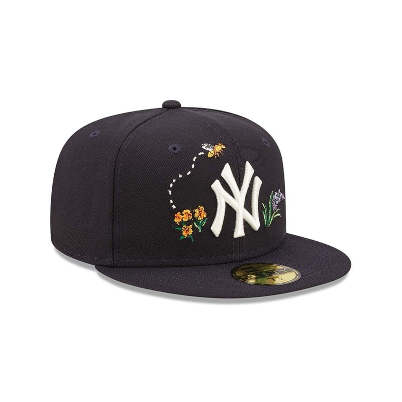 59fifty New Era New York Yankees Watercolour Floral Gorras Azules | CB4107263