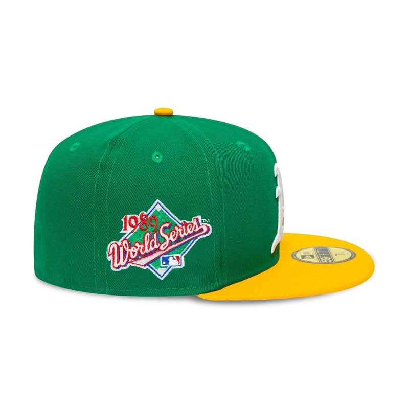 59fifty New Era Oakland Athletics 1989 World Series Fitted Gorras Verdes | XD2475891