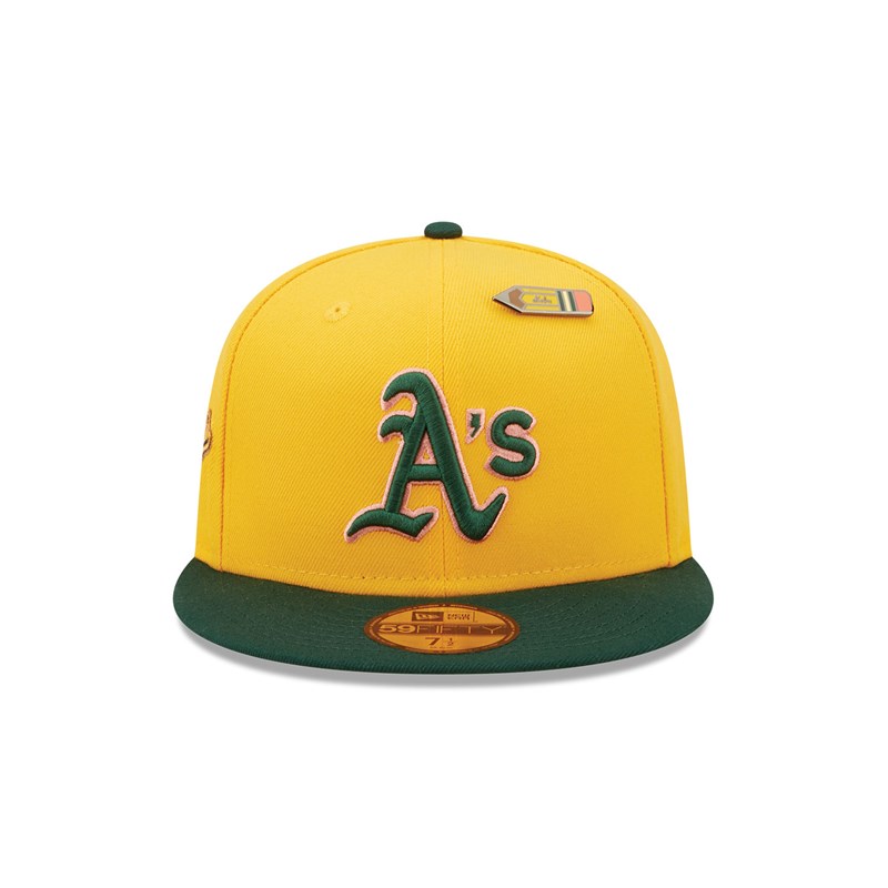 59fifty New Era Oakland Athletics Back To School Fitted Gorras Amarillos | WY2135867