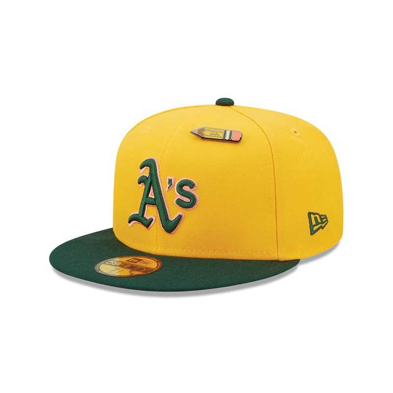 59fifty New Era Oakland Athletics Back To School Fitted Gorras Amarillos | WY2135867