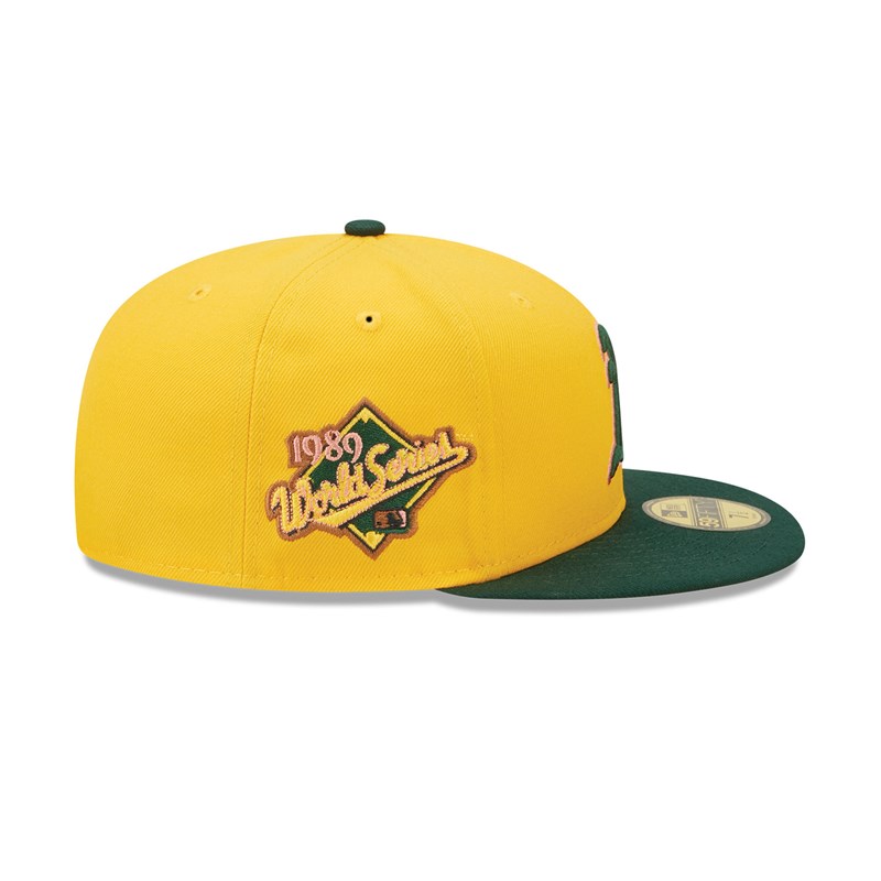 59fifty New Era Oakland Athletics Back To School Fitted Gorras Amarillos | WY2135867