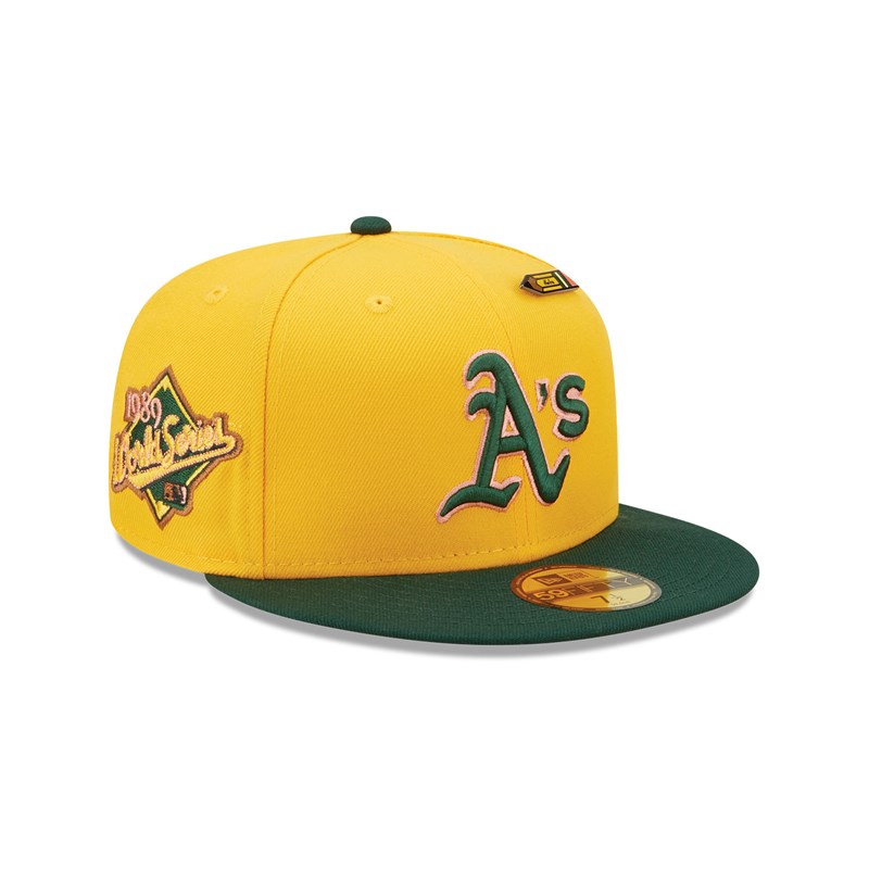 59fifty New Era Oakland Athletics Back To School Fitted Gorras Amarillos | WY2135867