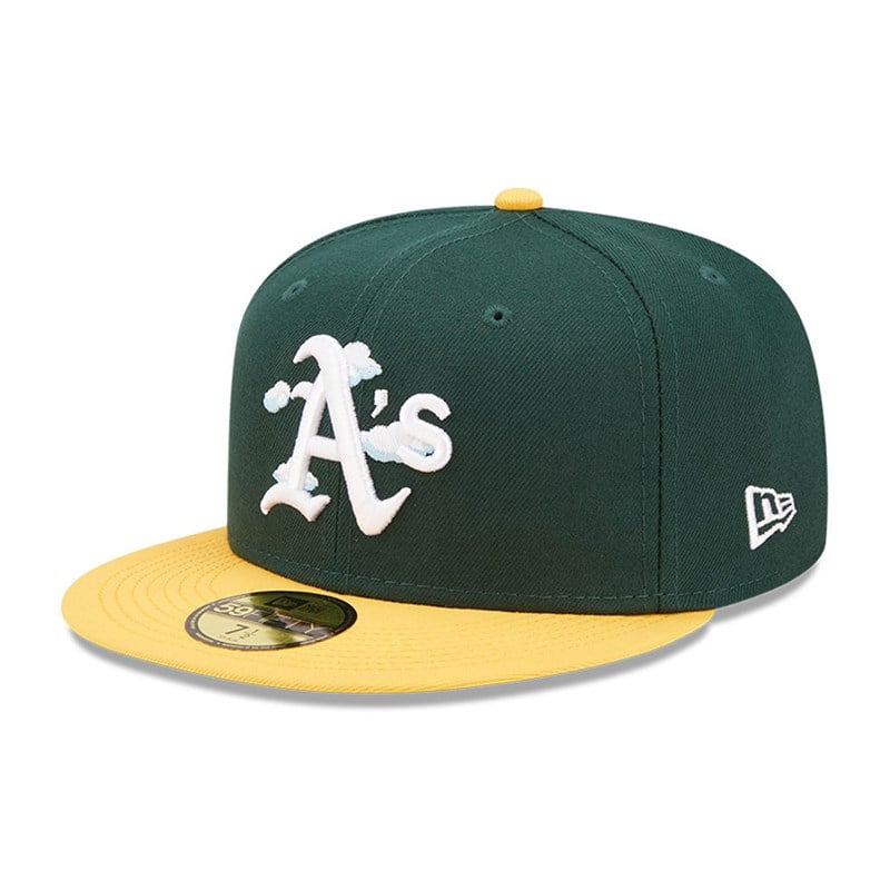 59fifty New Era Oakland Athletics Comic Cloud Fitted Gorras Verdes | OW9723018