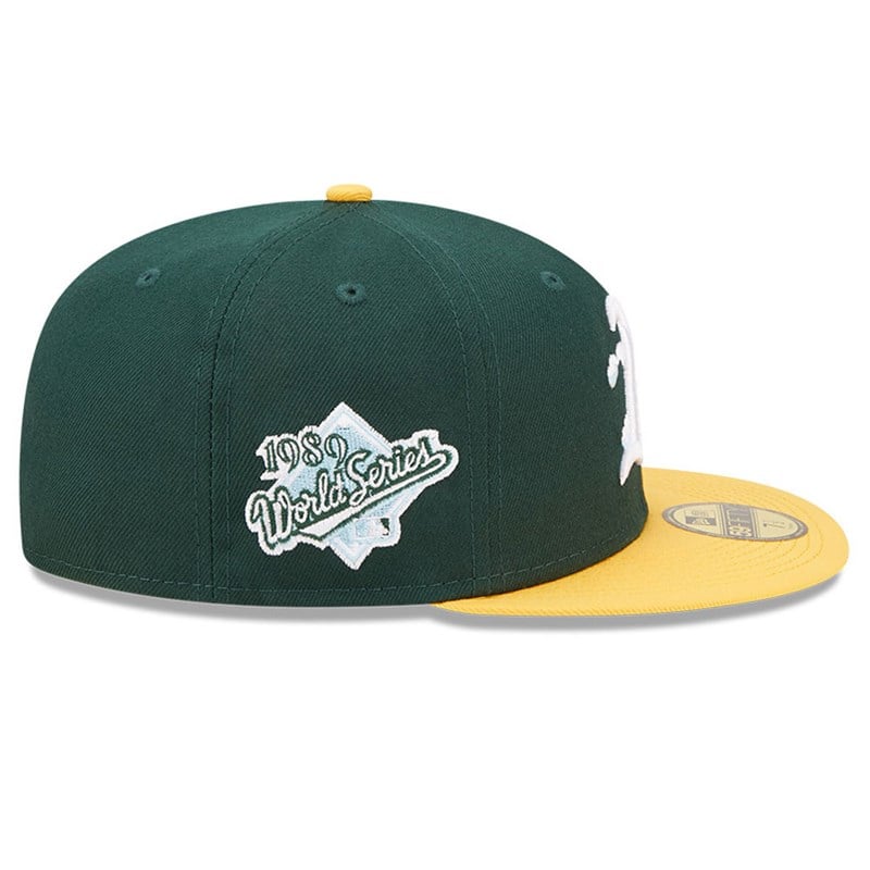 59fifty New Era Oakland Athletics Comic Cloud Fitted Gorras Verdes | OW9723018