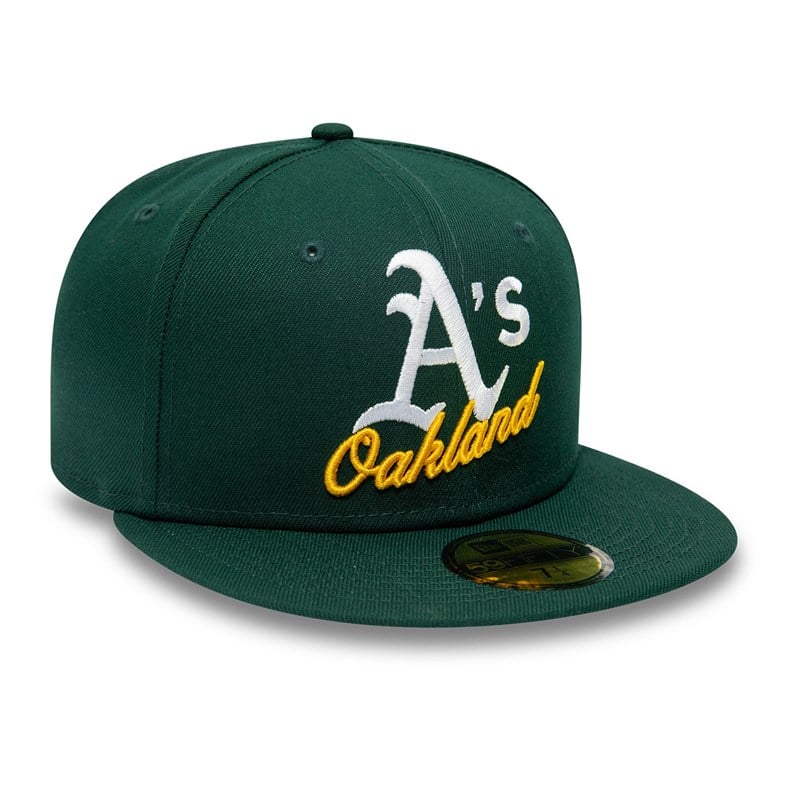 59fifty New Era Oakland Athletics Dual Logo Fitted Gorras Verdes | XW0186923