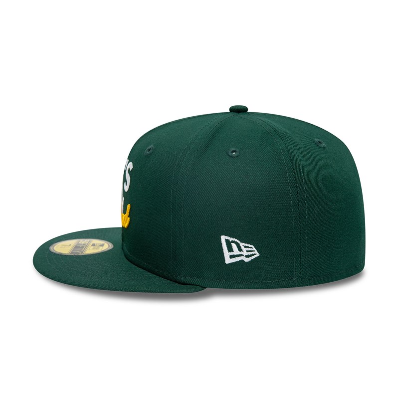 59fifty New Era Oakland Athletics Dual Logo Fitted Gorras Verdes | XW0186923