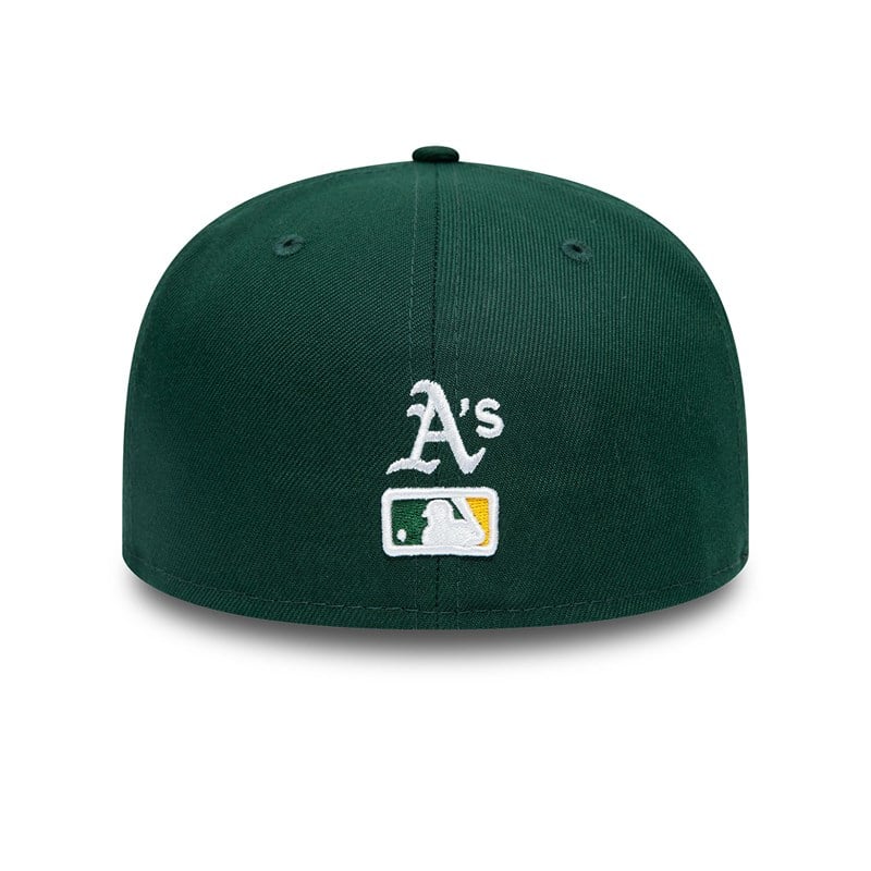 59fifty New Era Oakland Athletics Dual Logo Fitted Gorras Verdes | XW0186923