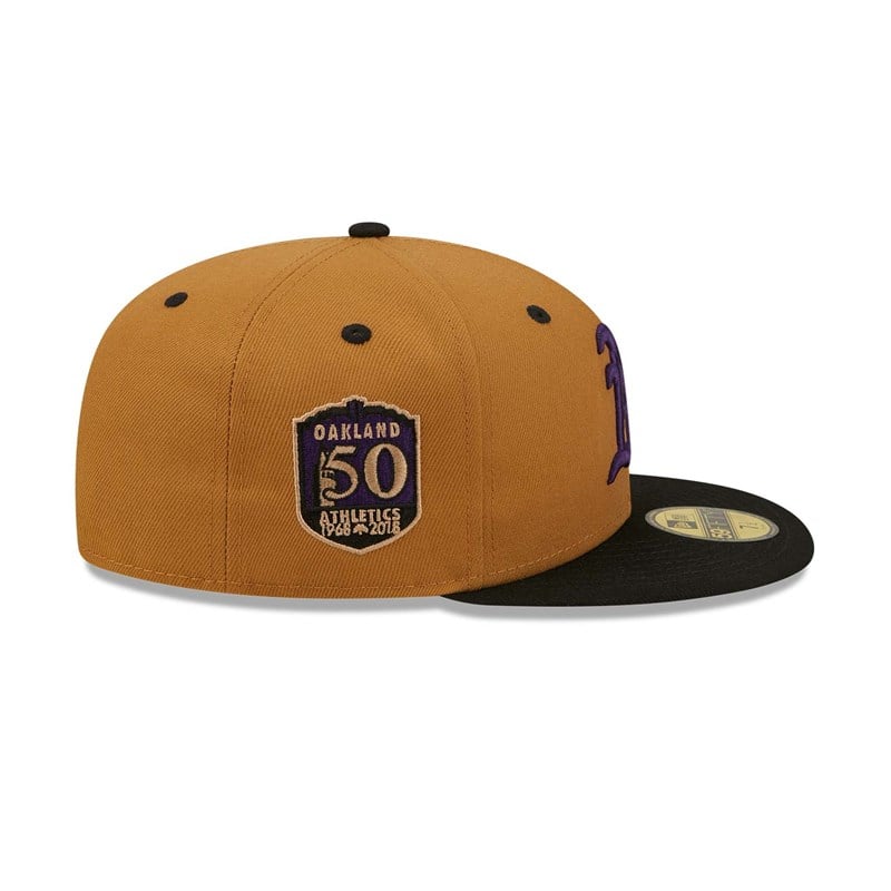 59fifty New Era Oakland Athletics Fitted Gorras Marrom | KN7285634