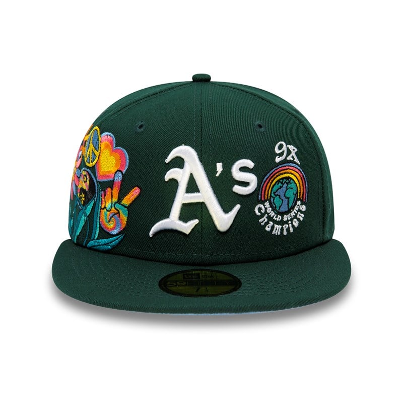 59fifty New Era Oakland Athletics Groovy Fitted Gorras Verdes | TA2901378