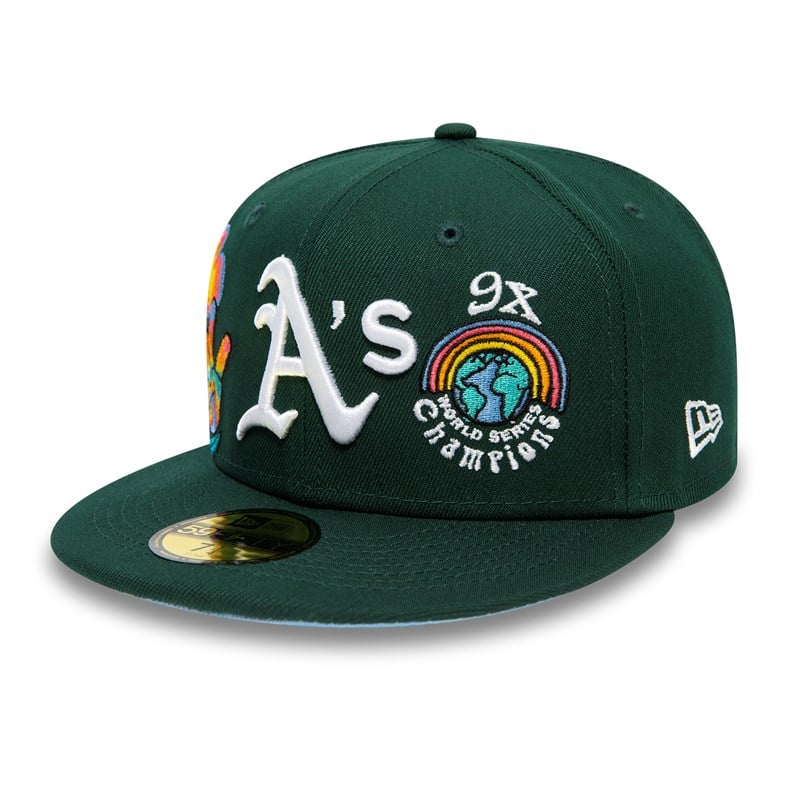 59fifty New Era Oakland Athletics Groovy Fitted Gorras Verdes | TA2901378