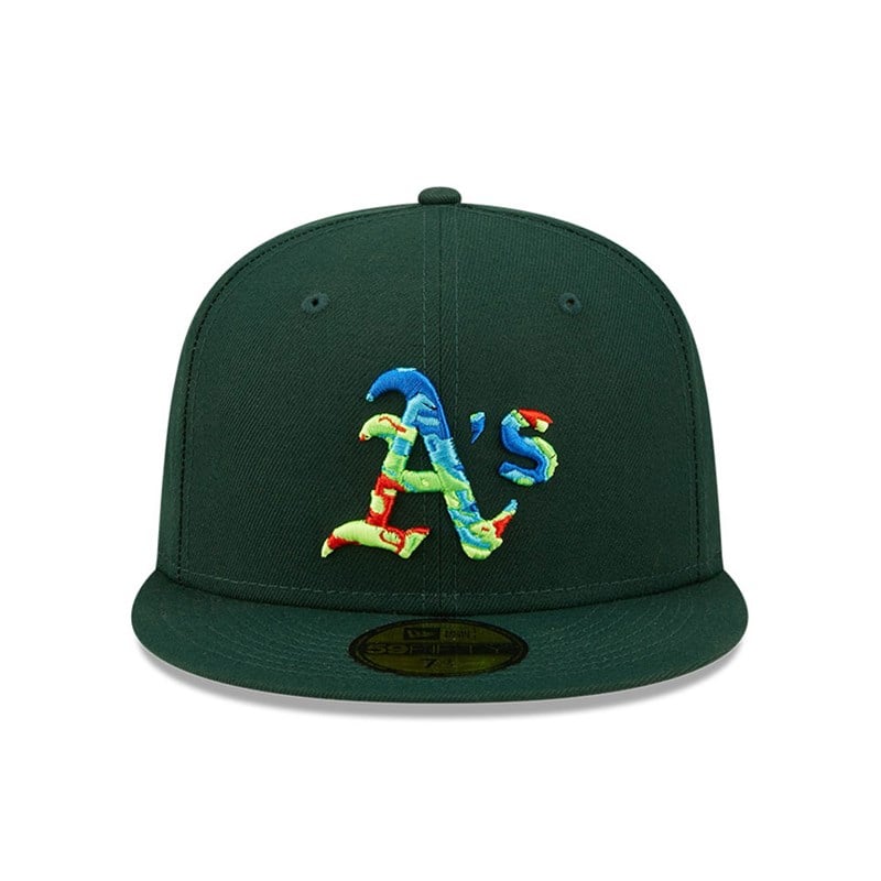 59fifty New Era Oakland Athletics Infrared Fitted Gorras Verdes | OZ6027145