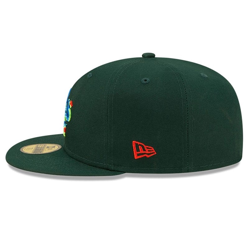 59fifty New Era Oakland Athletics Infrared Fitted Gorras Verdes | OZ6027145