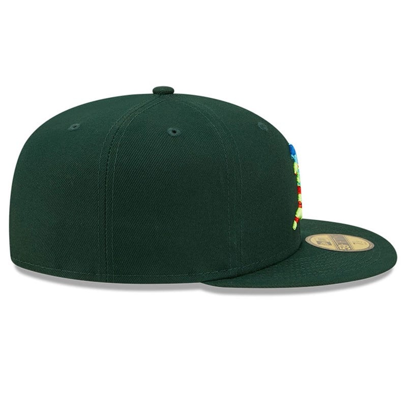 59fifty New Era Oakland Athletics Infrared Fitted Gorras Verdes | OZ6027145