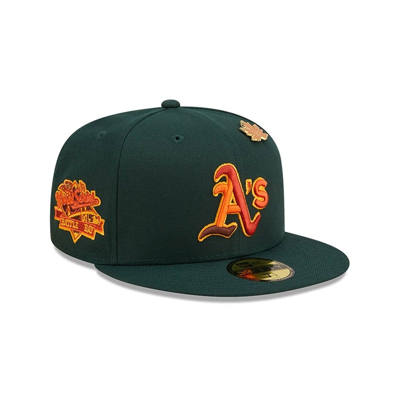 59fifty New Era Oakland Athletics Leafy Fitted Gorras Verdes | OS2736591