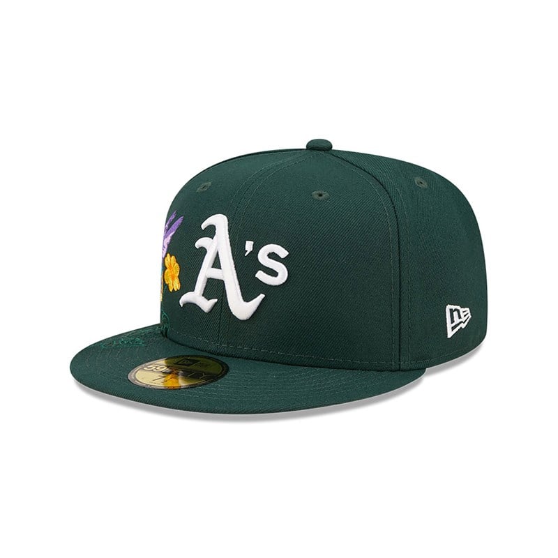 59fifty New Era Oakland Athletics MLB Blooming Fitted Gorras Verdes | YU7091524