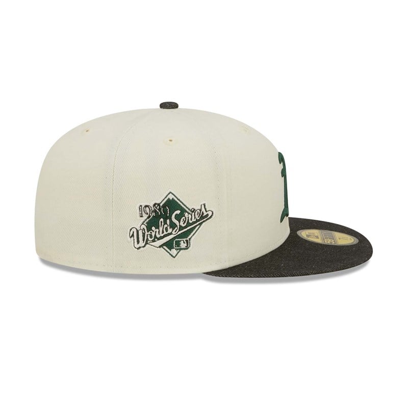 59fifty New Era Oakland Athletics MLB Chrome Fitted Gorras Blancos | LB2648501