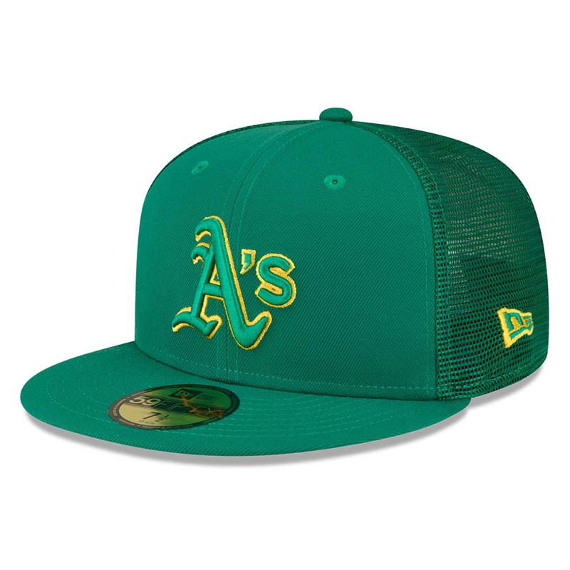 59fifty New Era Oakland Athletics MLB Spring Entrenamiento Fitted Gorras Verdes | IY0761594