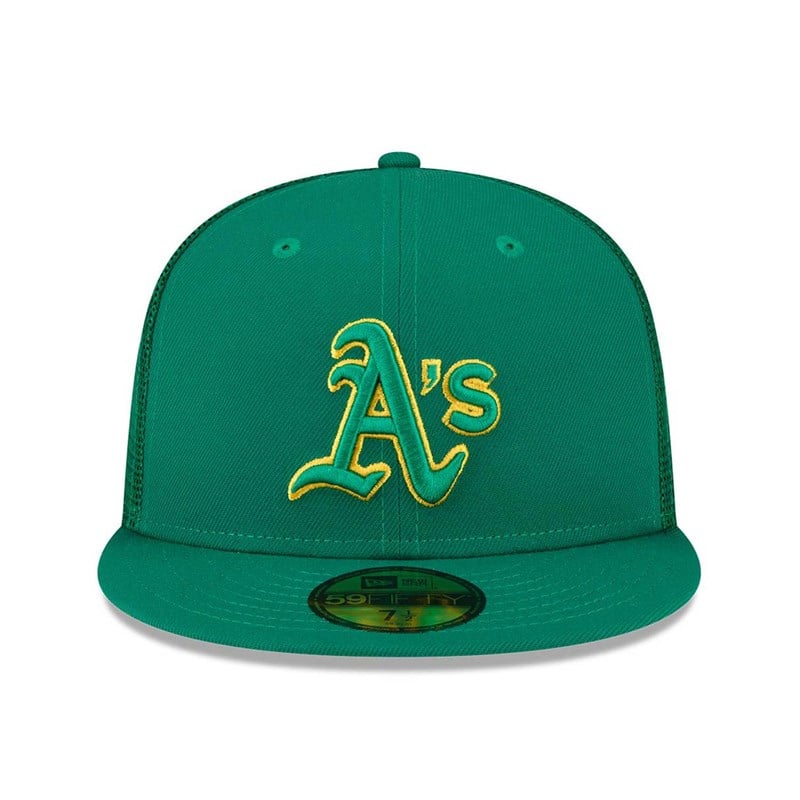 59fifty New Era Oakland Athletics MLB Spring Entrenamiento Fitted Gorras Verdes | IY0761594