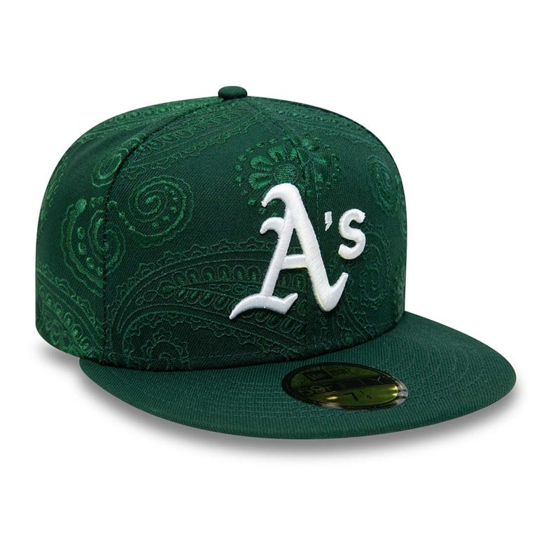 59fifty New Era Oakland Athletics MLB Swirl Fitted Gorras Verdes | ZW7081256