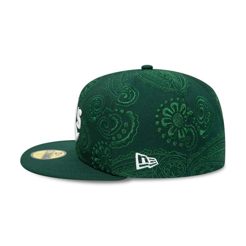 59fifty New Era Oakland Athletics MLB Swirl Fitted Gorras Verdes | ZW7081256