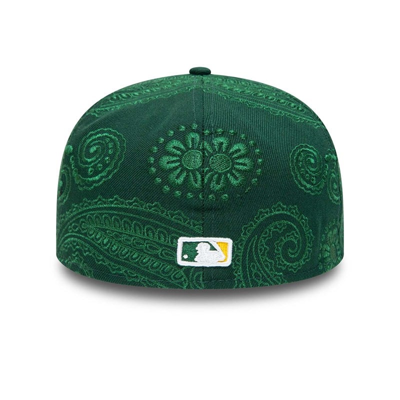 59fifty New Era Oakland Athletics MLB Swirl Fitted Gorras Verdes | ZW7081256