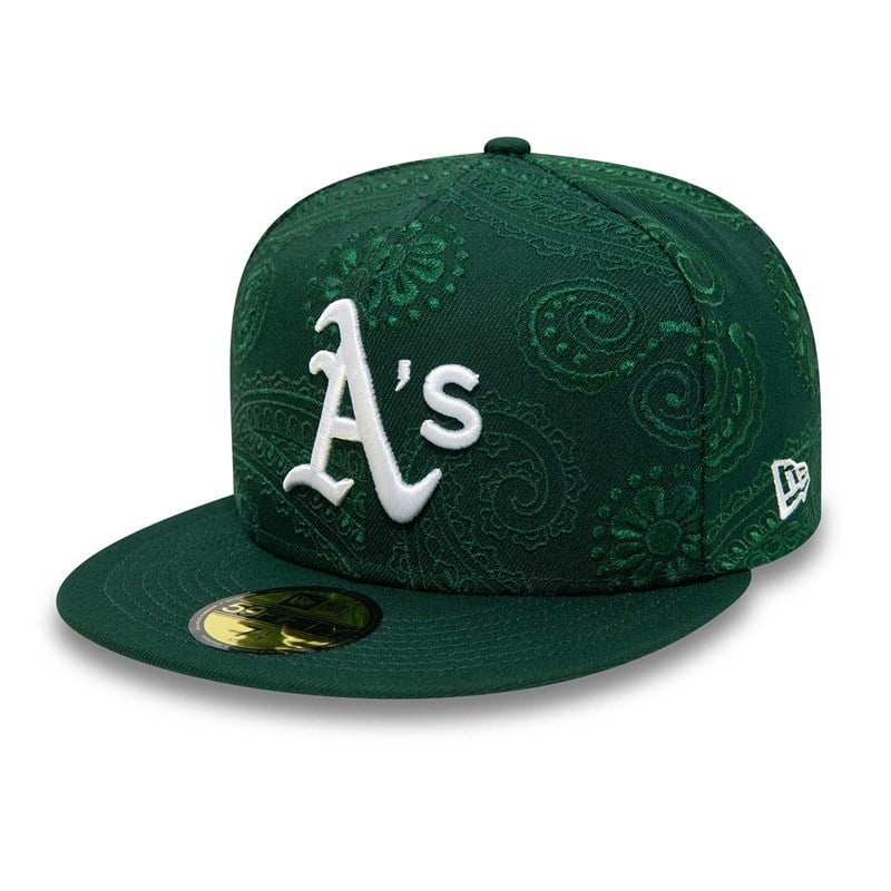 59fifty New Era Oakland Athletics MLB Swirl Fitted Gorras Verdes | ZW7081256