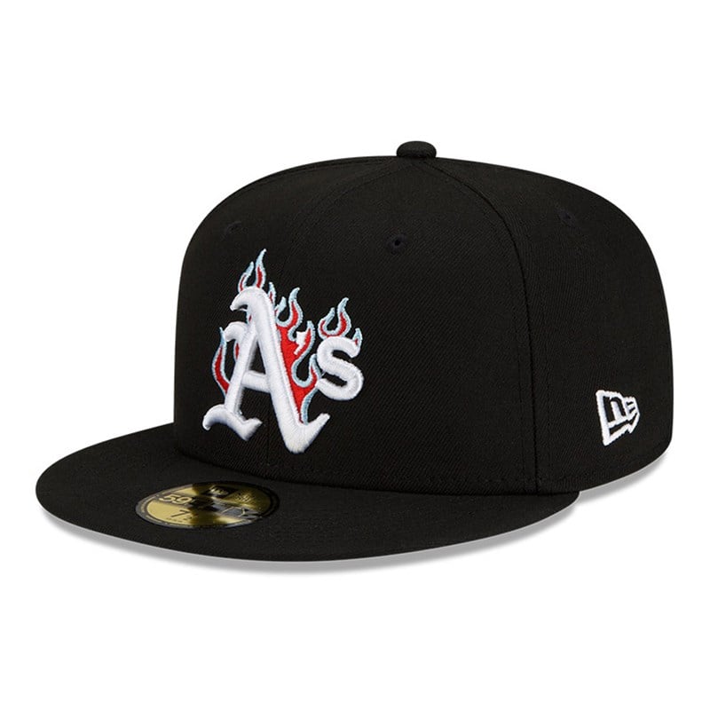 59fifty New Era Oakland Athletics MLB Team Fire Gorras Negros | GC2591387