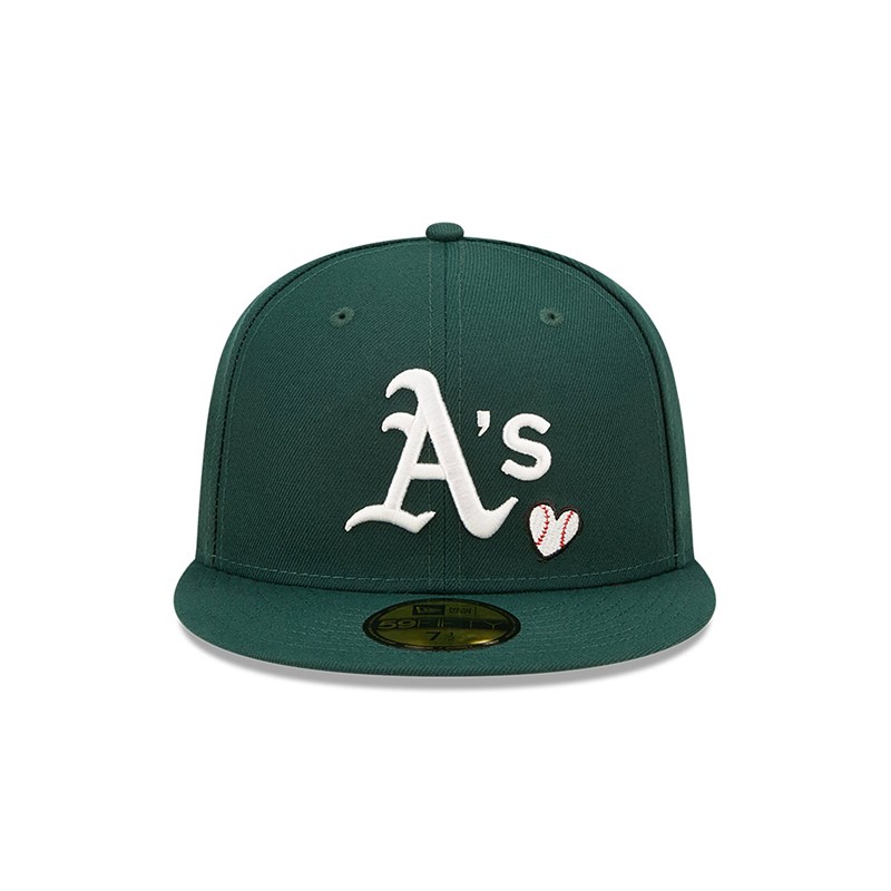 59fifty New Era Oakland Athletics MLB Team Heart Fitted Gorras Verdes | YE9782560